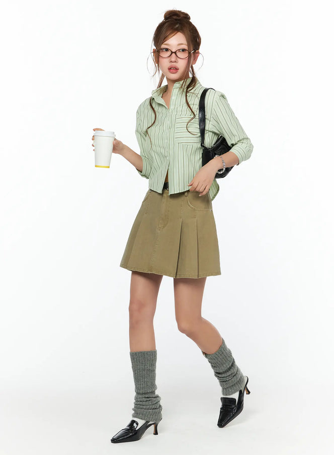 belted-pleated-mini-skirt-ca514