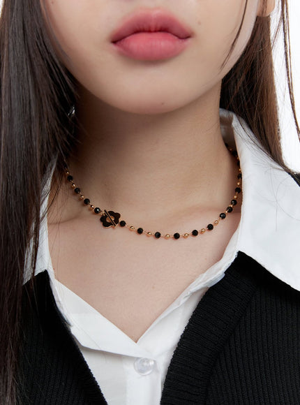 radiant-bloom-necklace-is413 / black