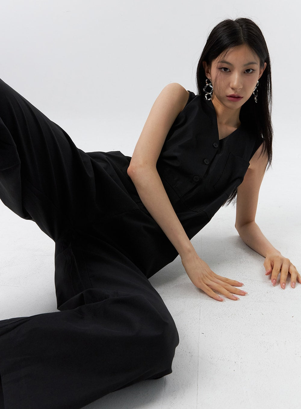 V-Neck Jumpsuit IL326 - Korean Women's Fashion | LEWKIN – LEWKIN - EUROPE