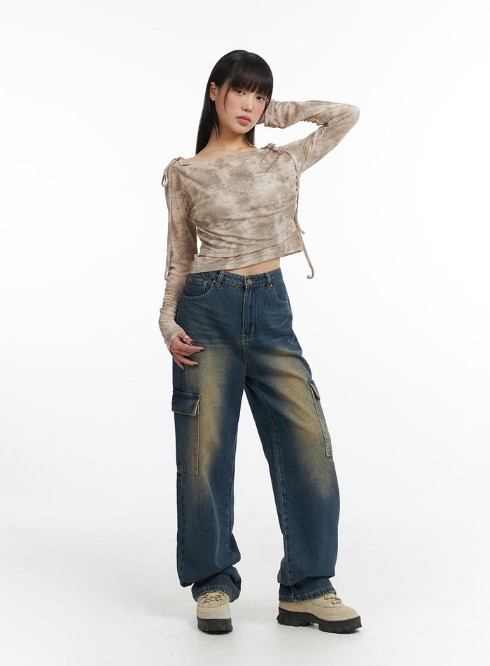 denim-high-waist-wide-leg-pocket-cargo-jeans-ij411