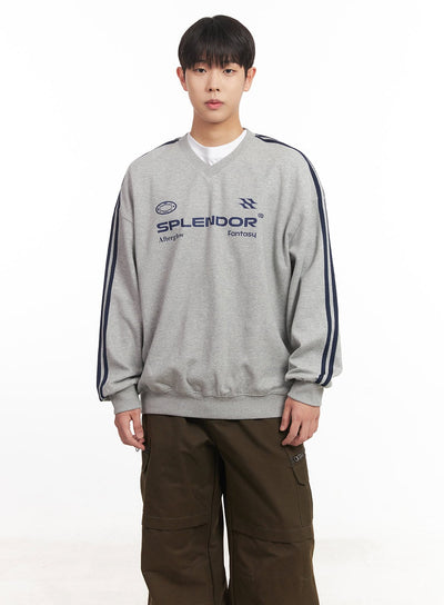 mens-v-neck-graphic-sweatshirt-im528 / gray