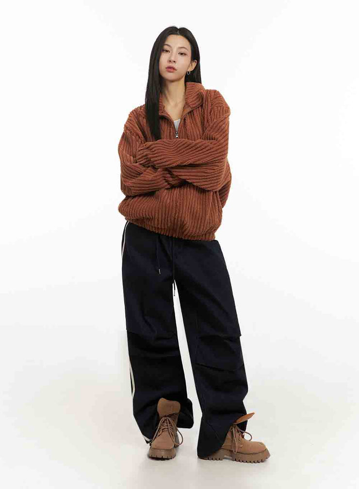 Striped Trackpants with Adjustable Waist IJ503