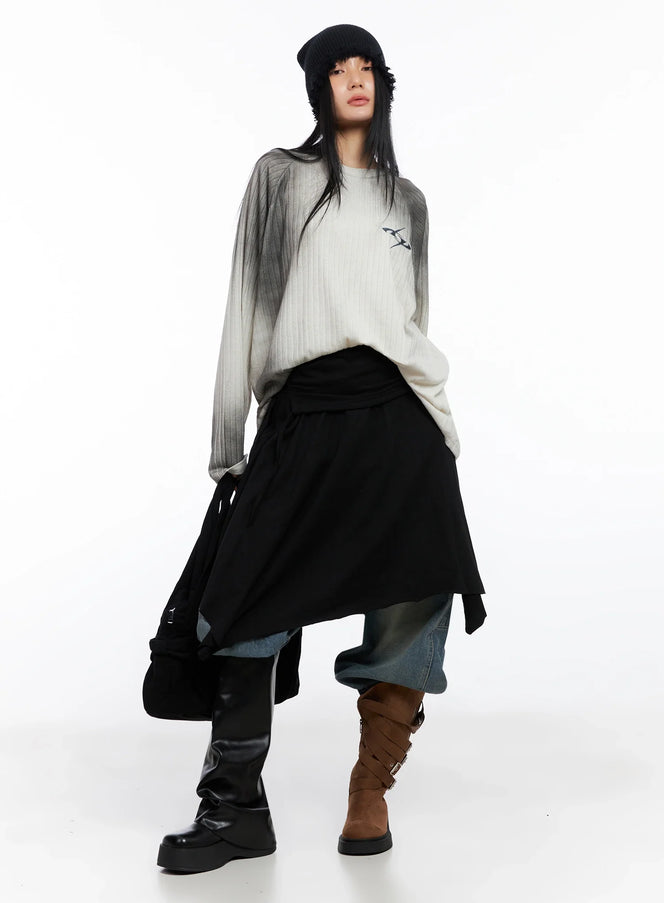 layered-shirring-asymmetrical-skirt-co517