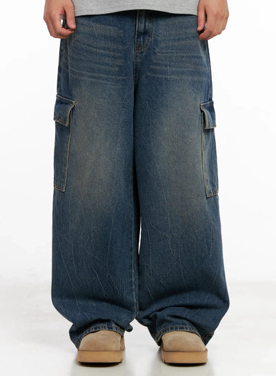 mens-wide-leg-cargo-denim-jeans-il518