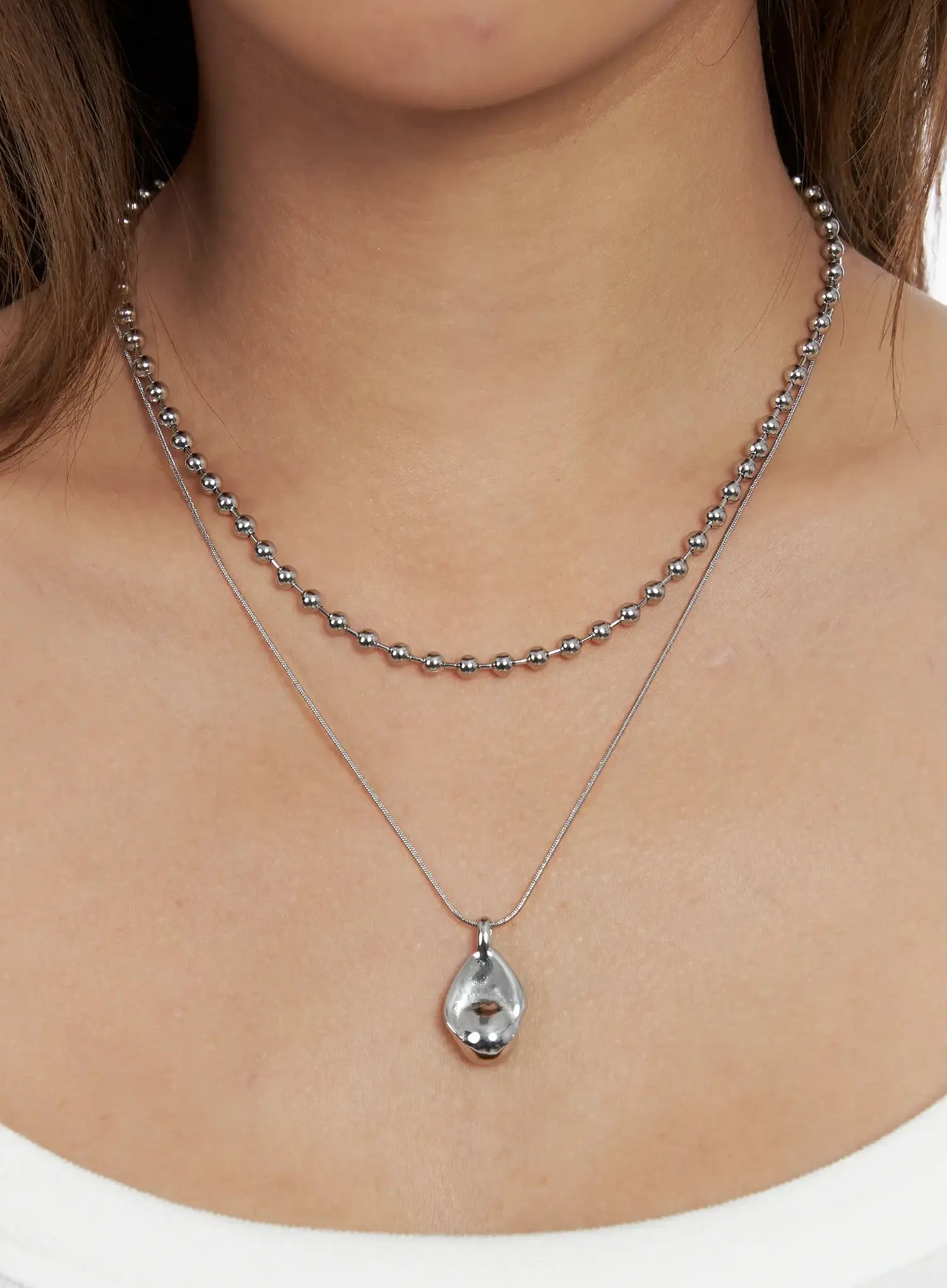 Layered Point Pendant Necklace IN510