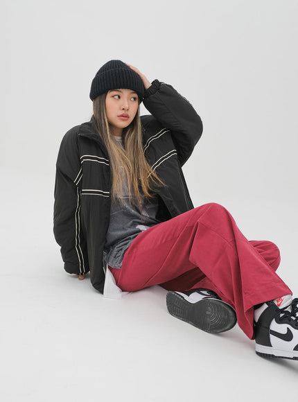 Puffer Jacket with Line Detail