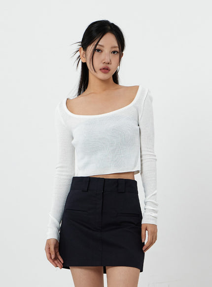 Square Knit Long Sleeve T-Shirt CS20