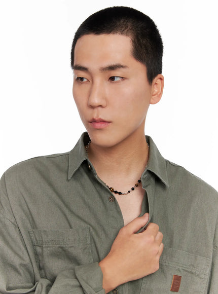 mens-black-brown-beaded-necklace-ig529