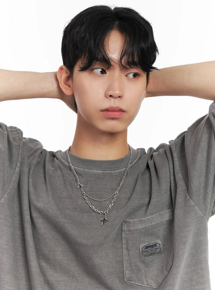 mens-double-layer-cross-necklace-il504