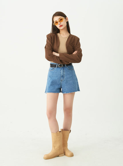 Raw Hem Denim Shorts CU5