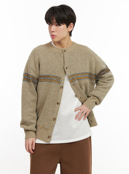 mens-nordic-loose-fit-cardigan-ij517 / Beige
