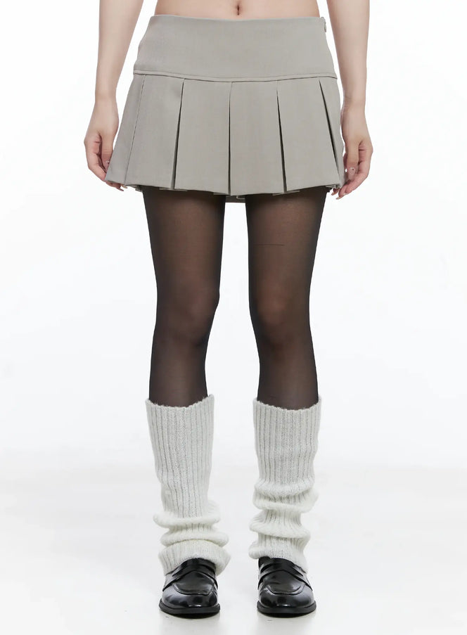classic-a-line-pleated-skirt-cs501 / Beige