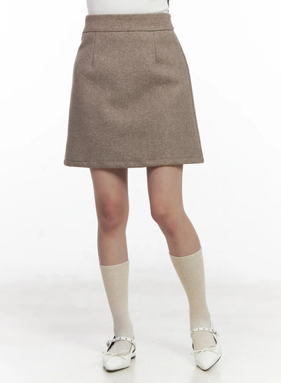 timeless-wool-a-line-mini-skirt-cn526 / Beige