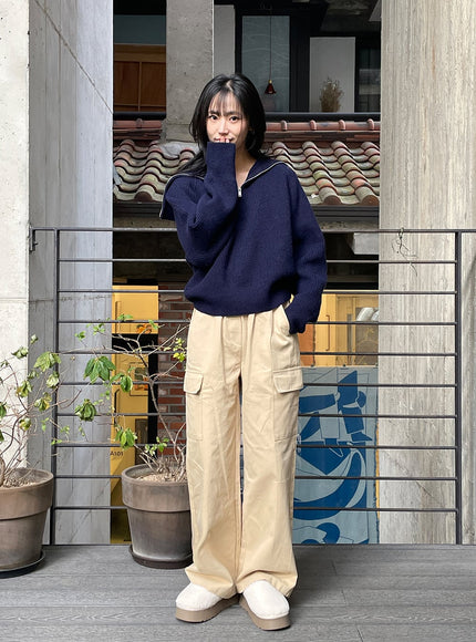 cargo-straight-leg-pants-od311 / Beige