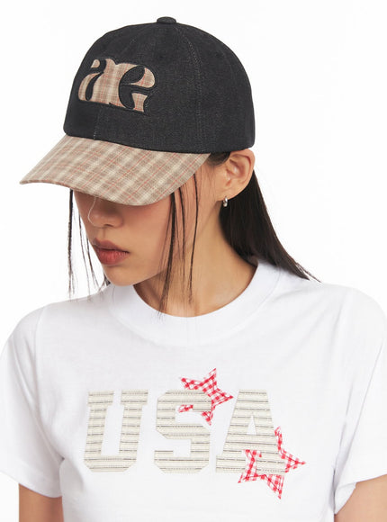 chic-plaid-cap-ia507 / Beige