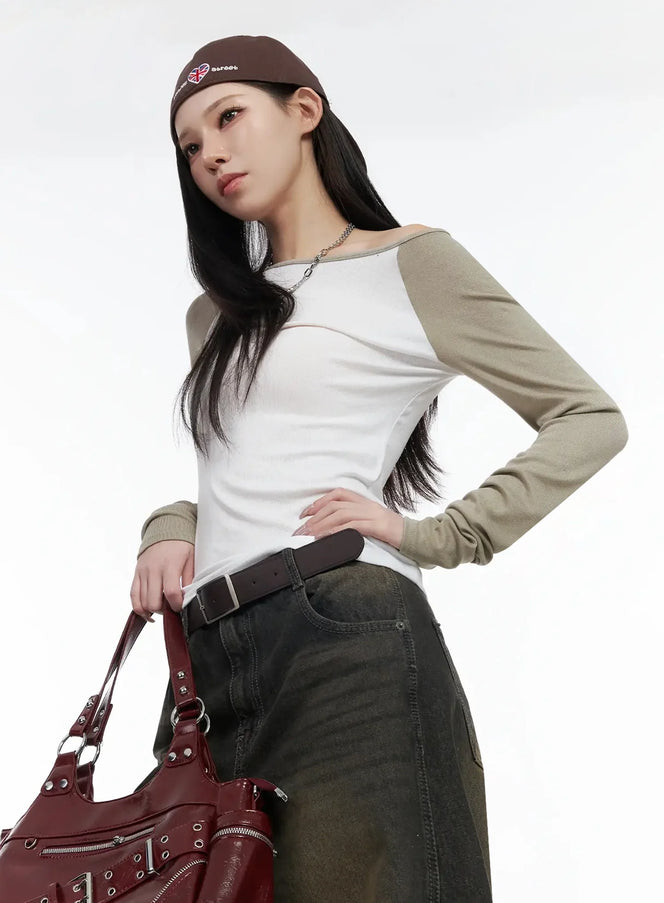 basic-raglan-long-sleeve-top-ij528 / Beige