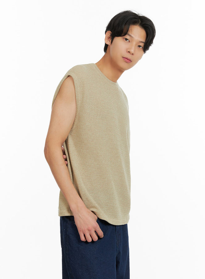 mens-knit-vest-ia402 / Beige