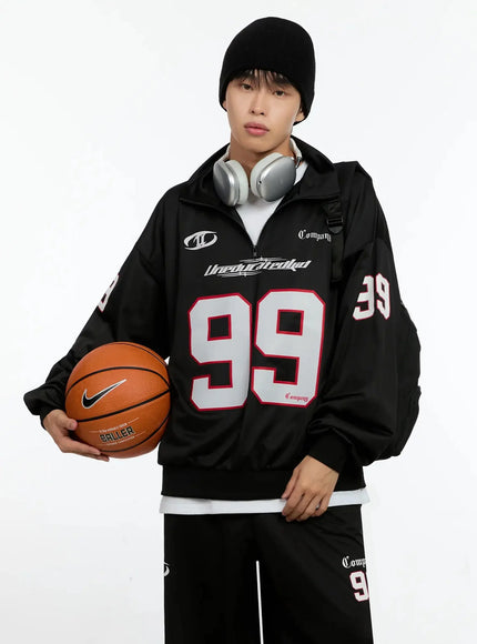 mens-sports-jersey-quarter-zip-up-in525 / Black