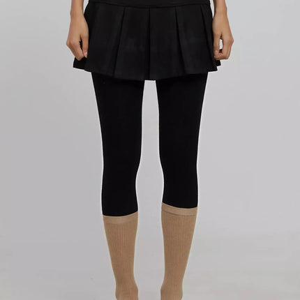 pleated-mini-skirt-ij509 / Black