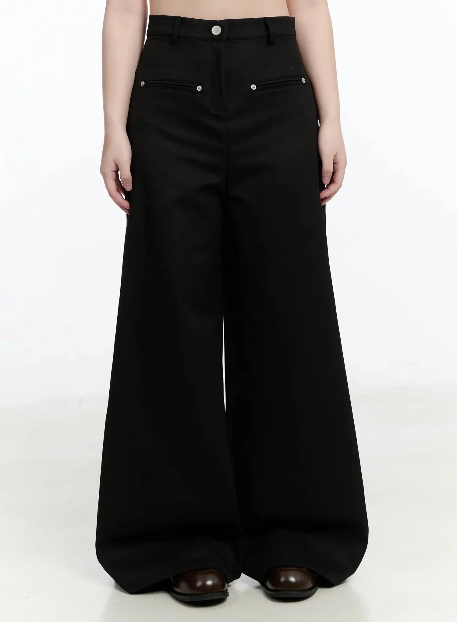 keila-high-waist-baggy-jeans-im513 / Black