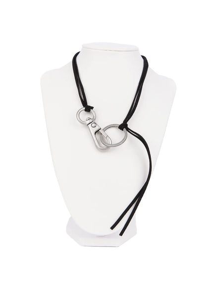 mens-charm-pendant-necklace-iu526 / Black