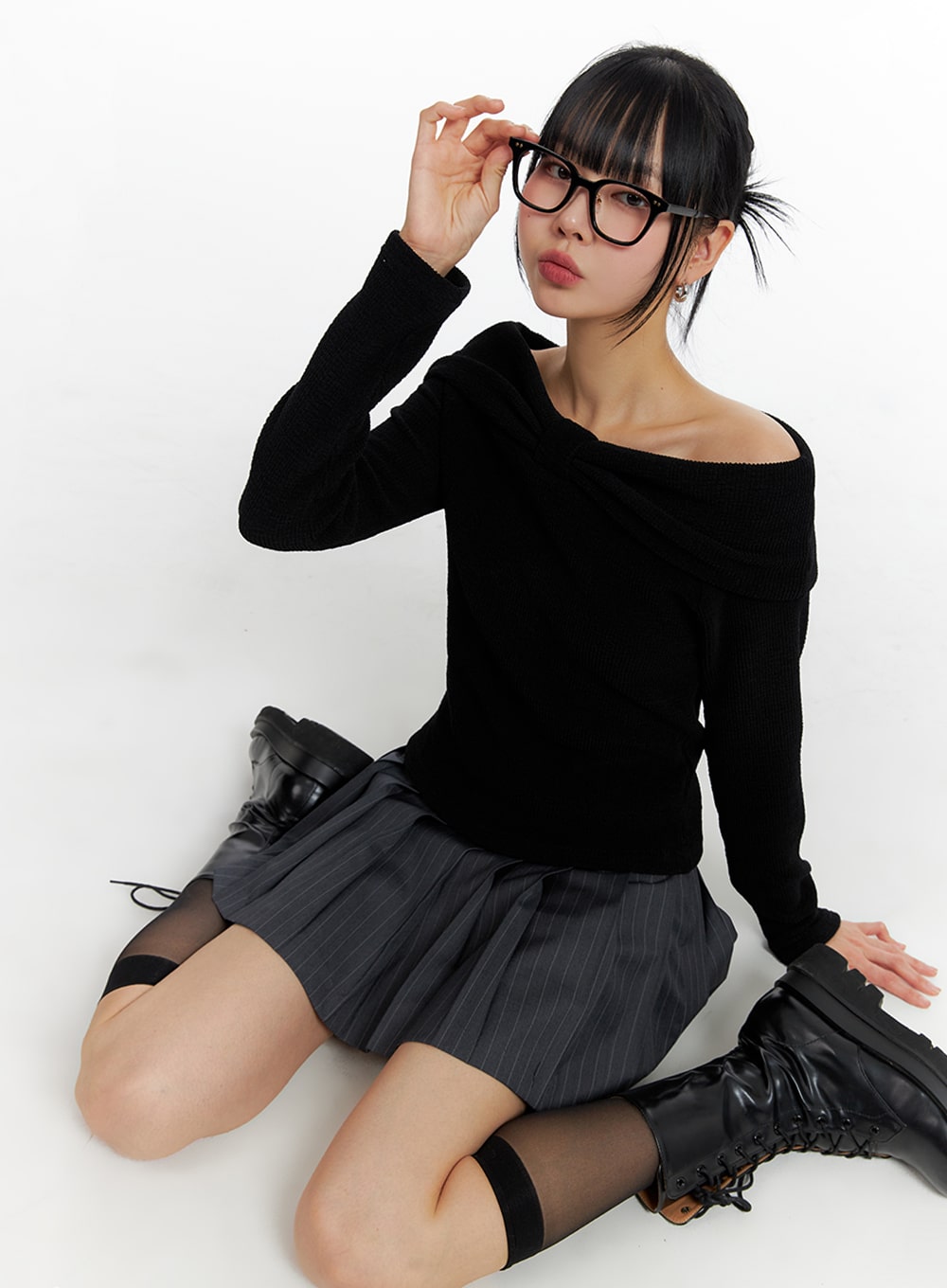 Ribbon Off-Shoulder Top IF402 - Korean Women's Fashion | LEWKIN