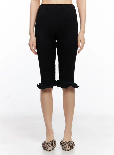 frill-capri-pants-in503 / Black