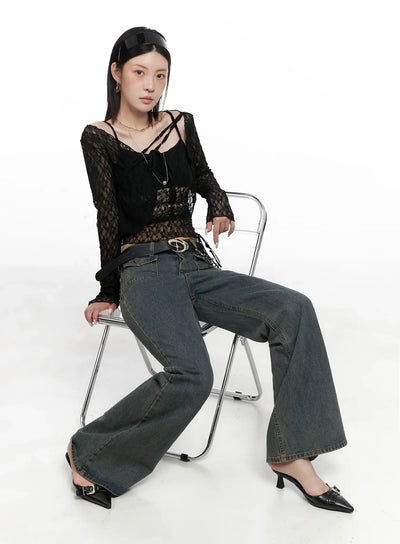 cardigan-with-lace-straps-is508 / Black