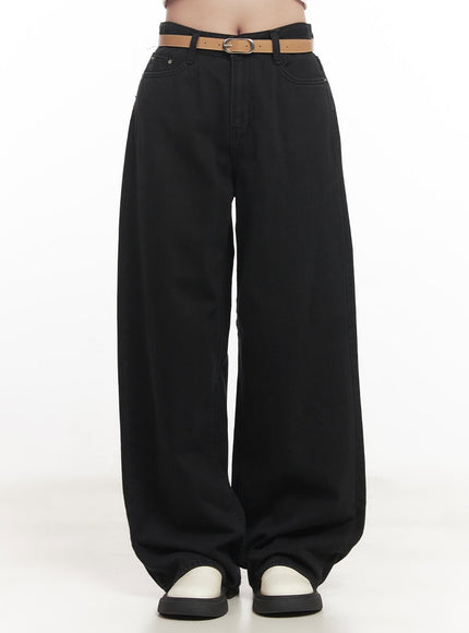 essential-cotton-wide-leg-pants-ca511 / Black