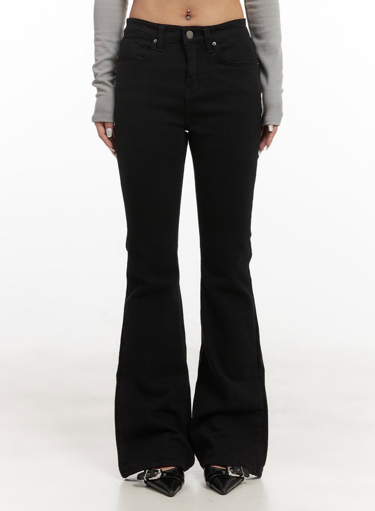 Low-Rise Slim-Fit Flared Trousers CJ508