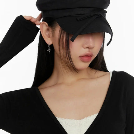 chic-bow-detail-cap-id525 / Black