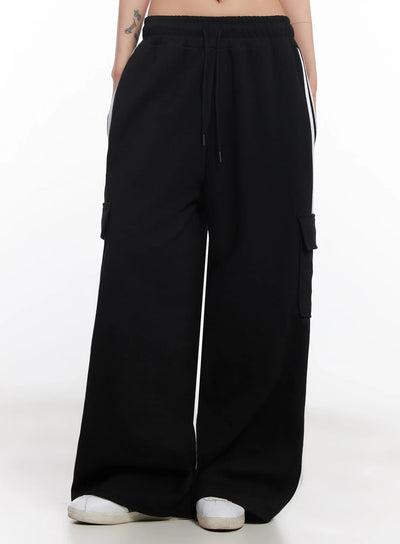 classic-striped-sweatpant-joggers-ic503 / Black