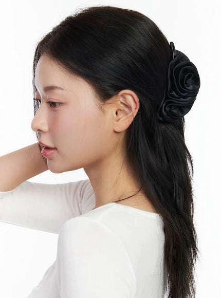 black-floral-hair-clip-cm519 / Black