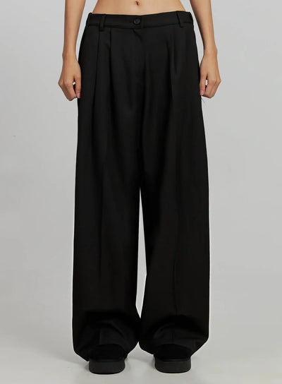 black-oversized-slacks-ij505 / Black