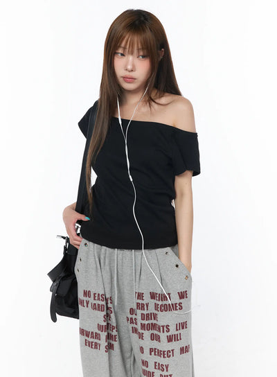 basic-boat-neck-short-sleeve-tee-cy529 / Black