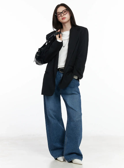 oversized-blazer-jacket-if524 / Black