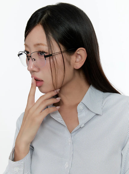 chic-double-bar-minimalist-glasses-cs518 / Black