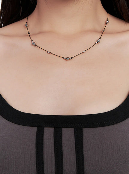beaded-necklace-cl522 / Black
