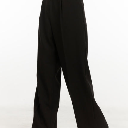 seraphina-wide-fit-pintuck-slacks-on429 / Black