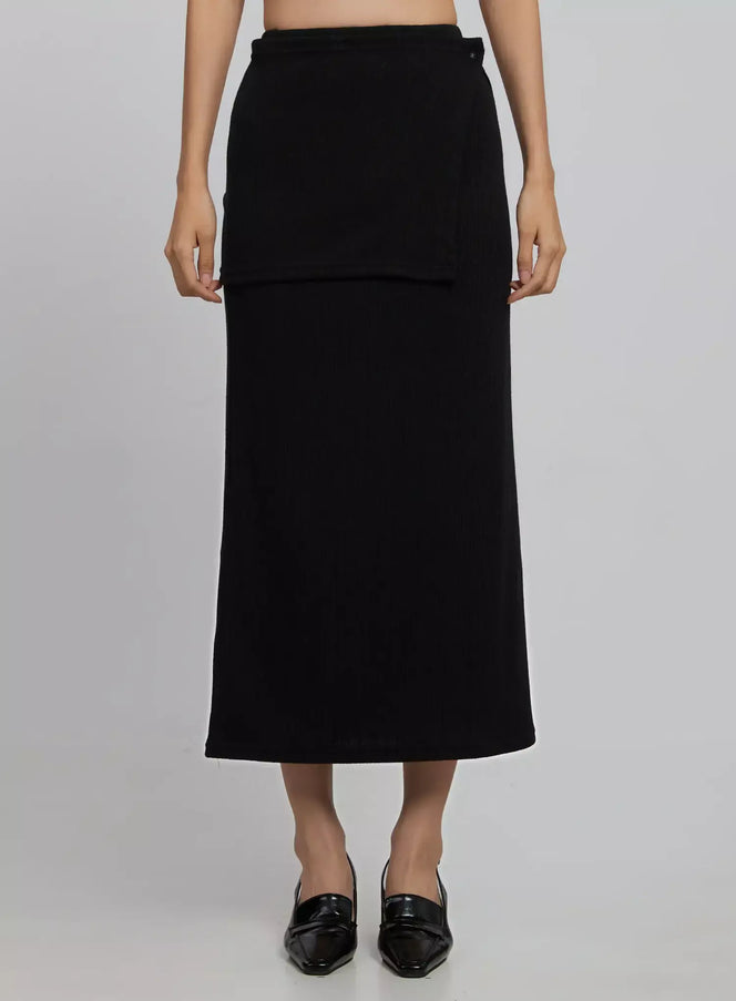 wrap-maxi-skirt-id516 / Black