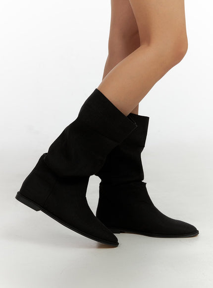 suede-midi-boots-il409 / Black