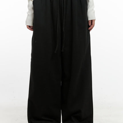 wide-fit-cotton-sweatpants-cn415 / Black