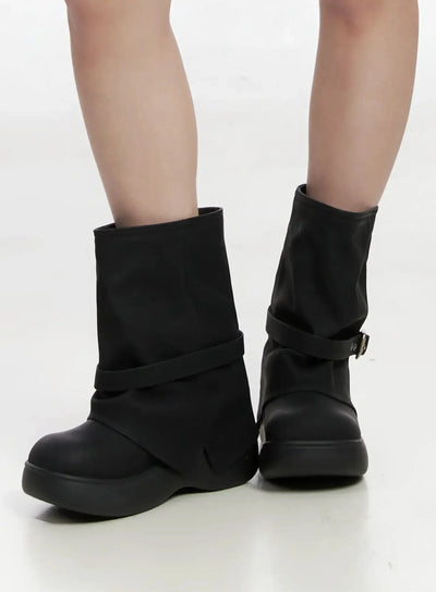 chunky-platform-mid-calf-boots-im503 / Black