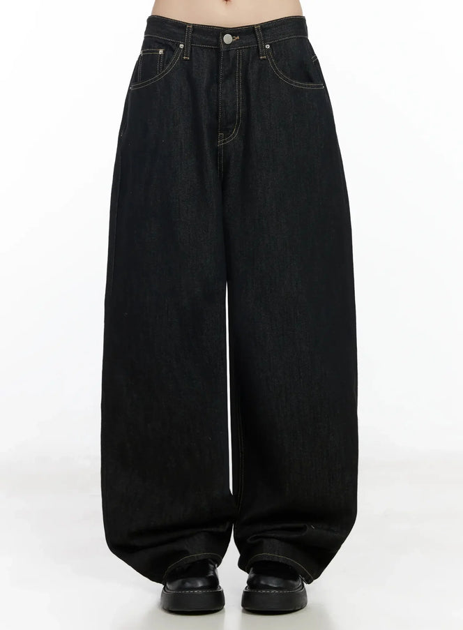 liliana-no-fade-wide-leg-jeans-im506 / Black