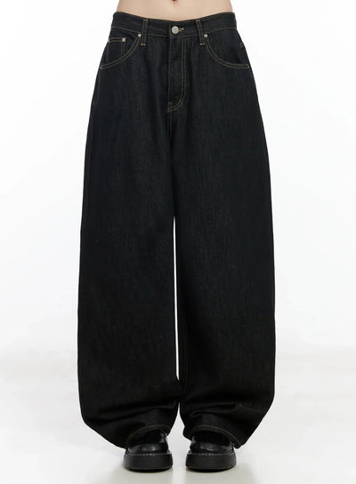 liliana-no-fade-wide-leg-jeans-im506 / Black