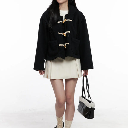 toggle-hooded-jacket-co524 / Black