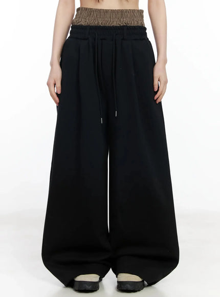double-layer-sagging-trousers-im530 / Black