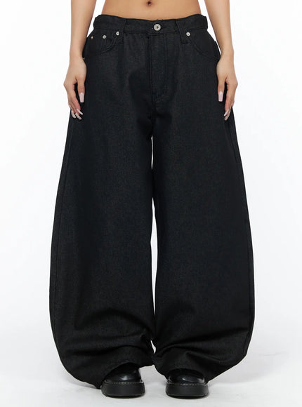 teagan-classic-wide-leg-jeans-ca516 / Black