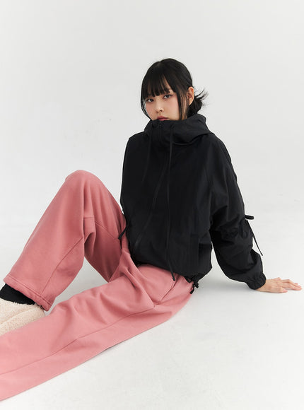 ribbon-zip-up-jacket-cn301 / Black