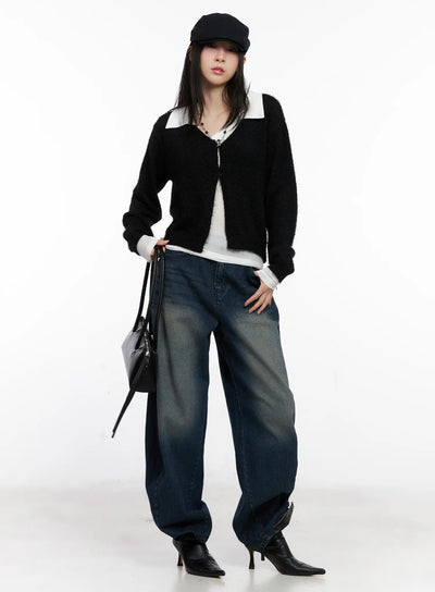 cozy-open-front-knit-cardigan-cg526 / Black